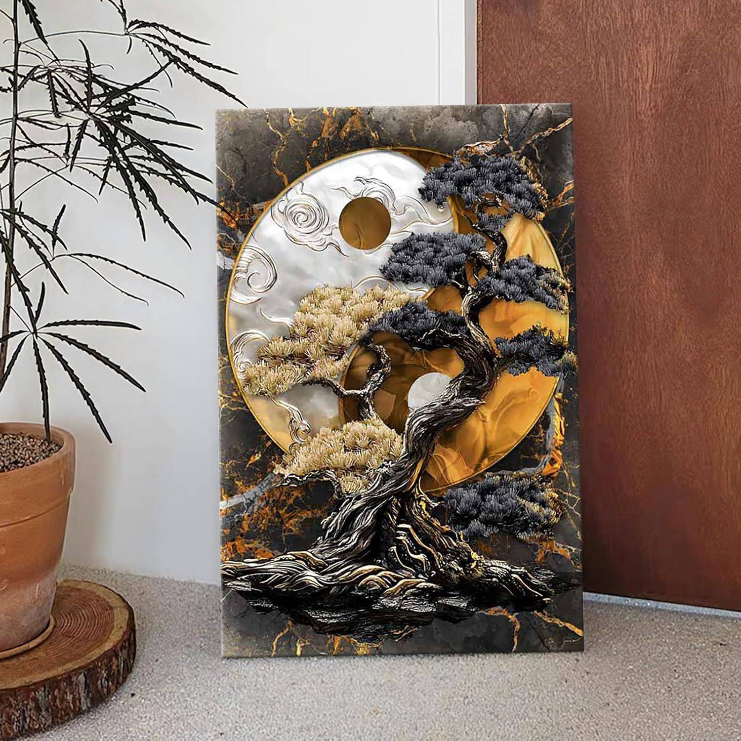 Leinwandbild Qian Kun Yin Yang 40L x 60B cm Qian Kun Yin Yang Baum
