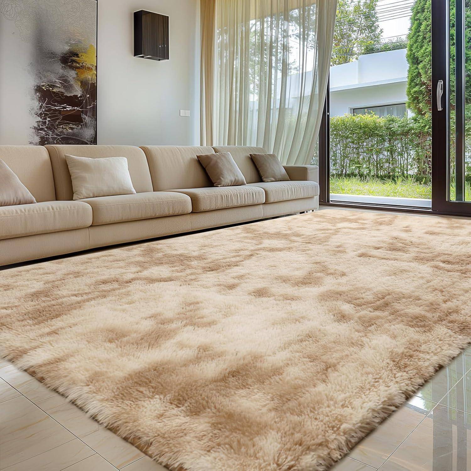 Teppich Hochflor Grau Waschbar Anti Khaki 160 x 230 cm (Rechteckig)