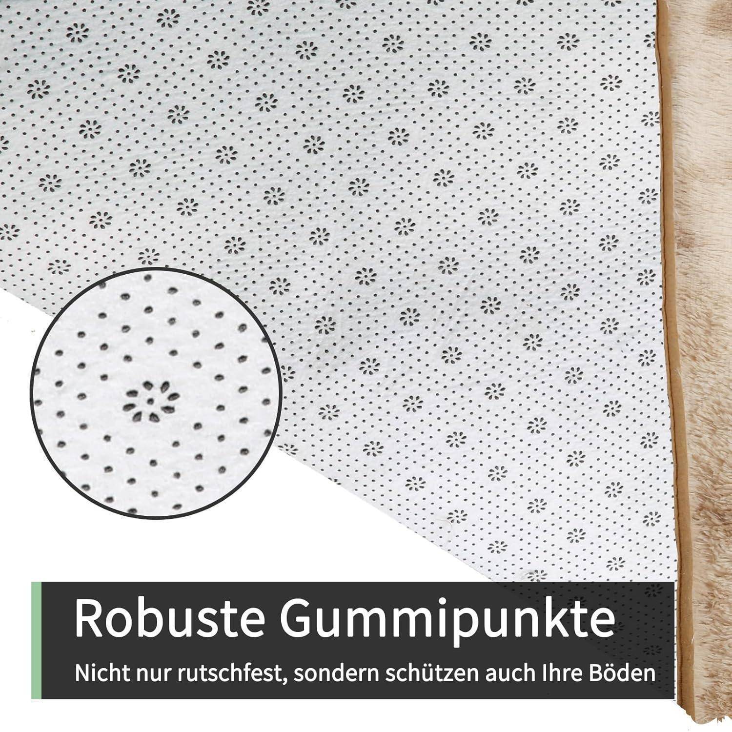 Teppich Hochflor Grau Waschbar Anti Khaki 160 x 230 cm (Rechteckig)