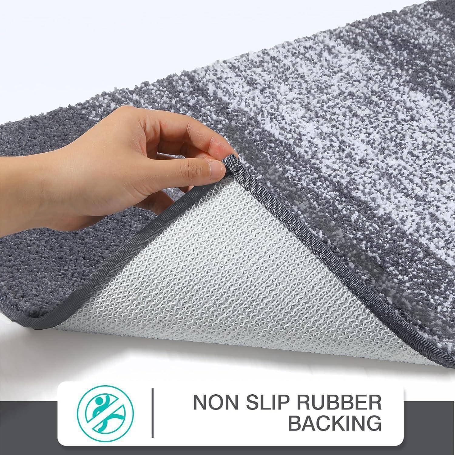 Badematte rutschfest waschbar Grau 45 x 65 cm (Rechteckig)