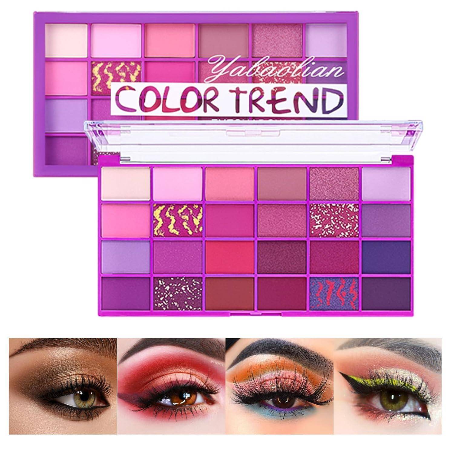 Lidschattenpalette 24 Farben Matt Nudetöne Wasserdicht 04