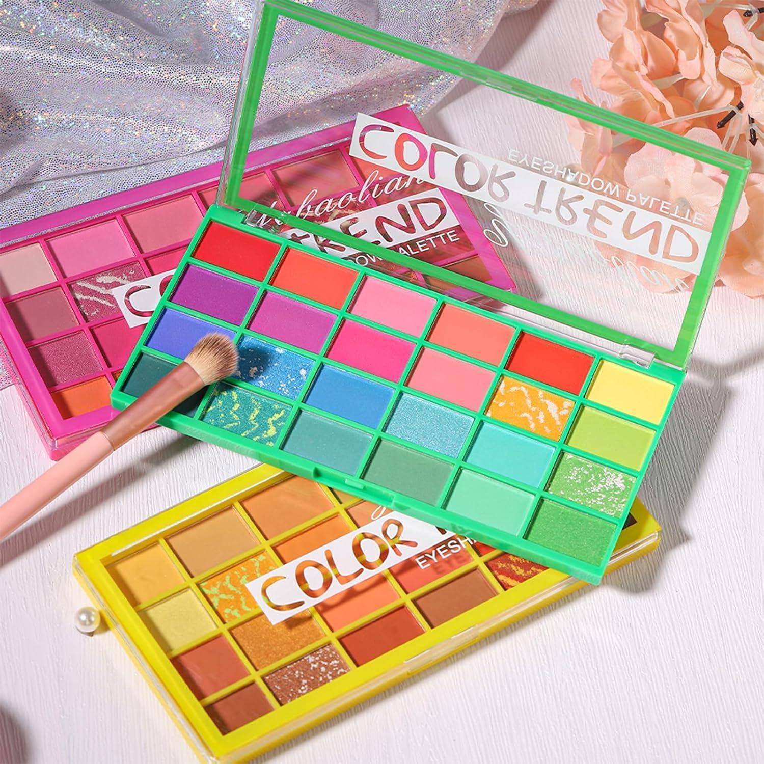Lidschattenpalette 24 Farben Matt Nudetöne Wasserdicht 04