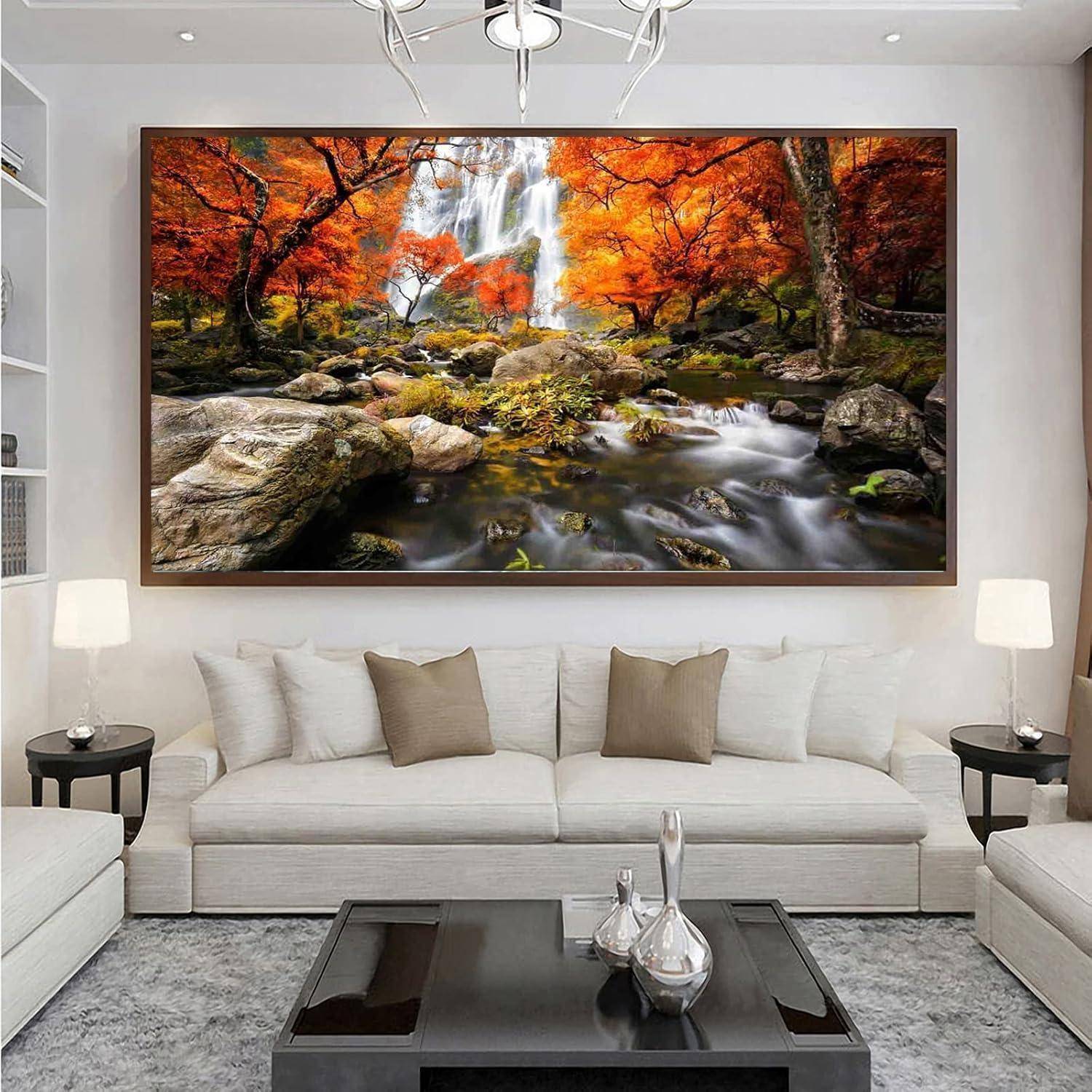 Diamond Painting Wasserfall Natur 5D Diamant Malerei Groß XXL Set