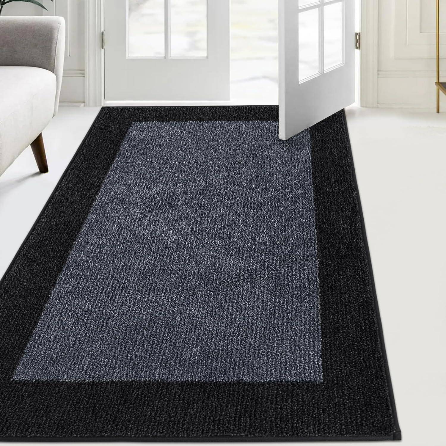 Schmutzfangmatte Eingang waschbar 86 x 150 cm (Rechteckig) Holzkohle