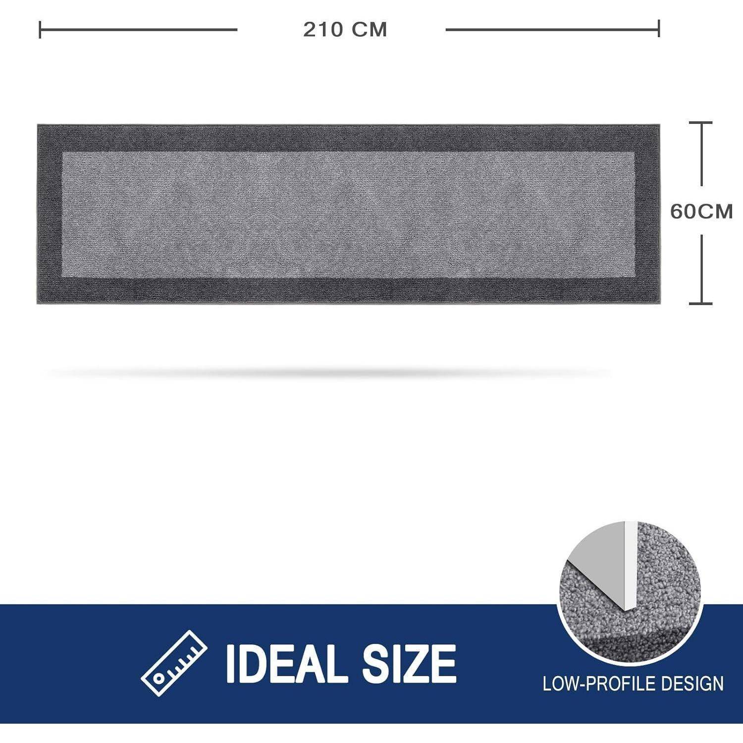 Schmutzfangmatte Fußmatte Läufer Teppich 60 x 210 cm Rechteckig Grau