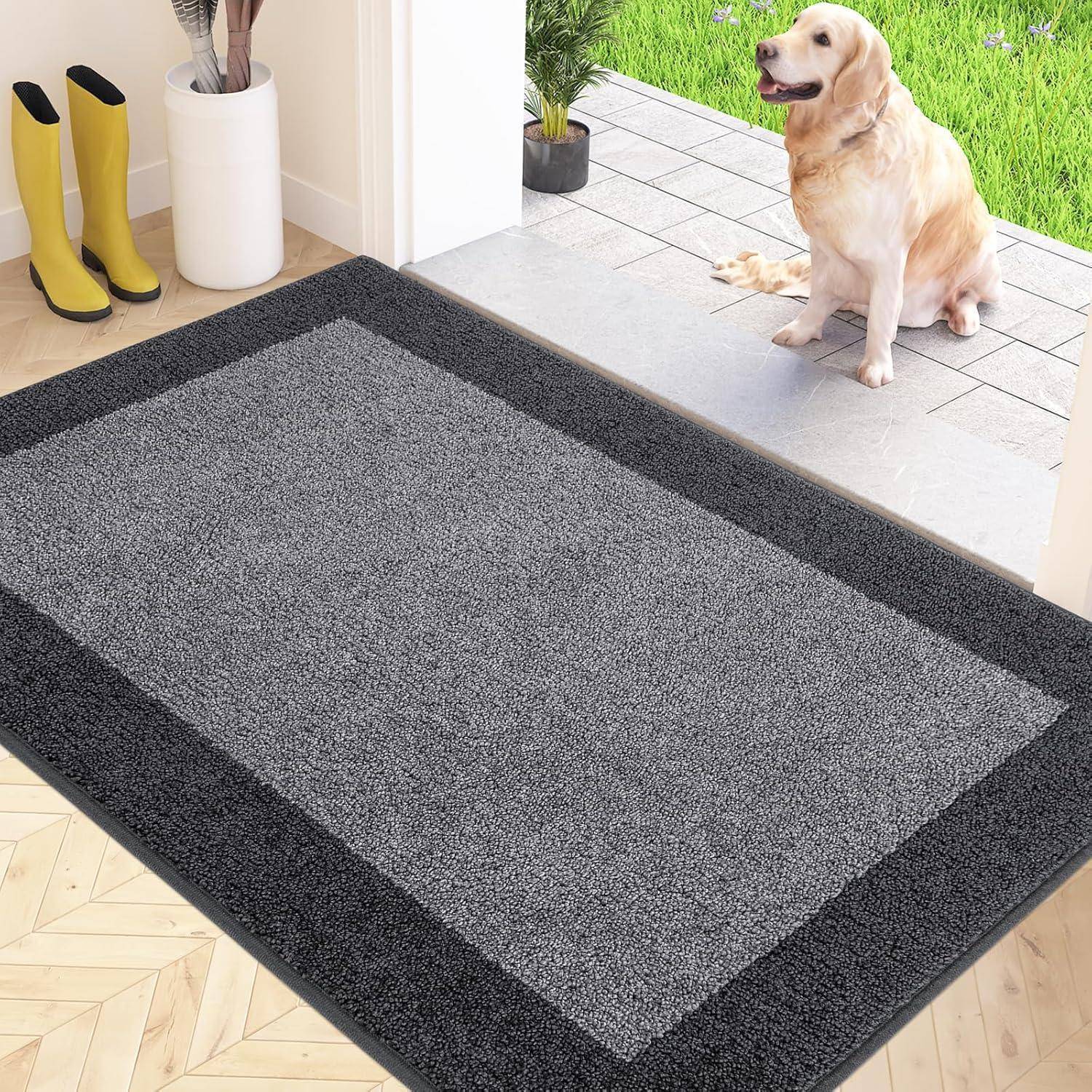 Schmutzfangmatte Fußmatte rutschfest 80 x 120 cm (Rechteckig) Grau