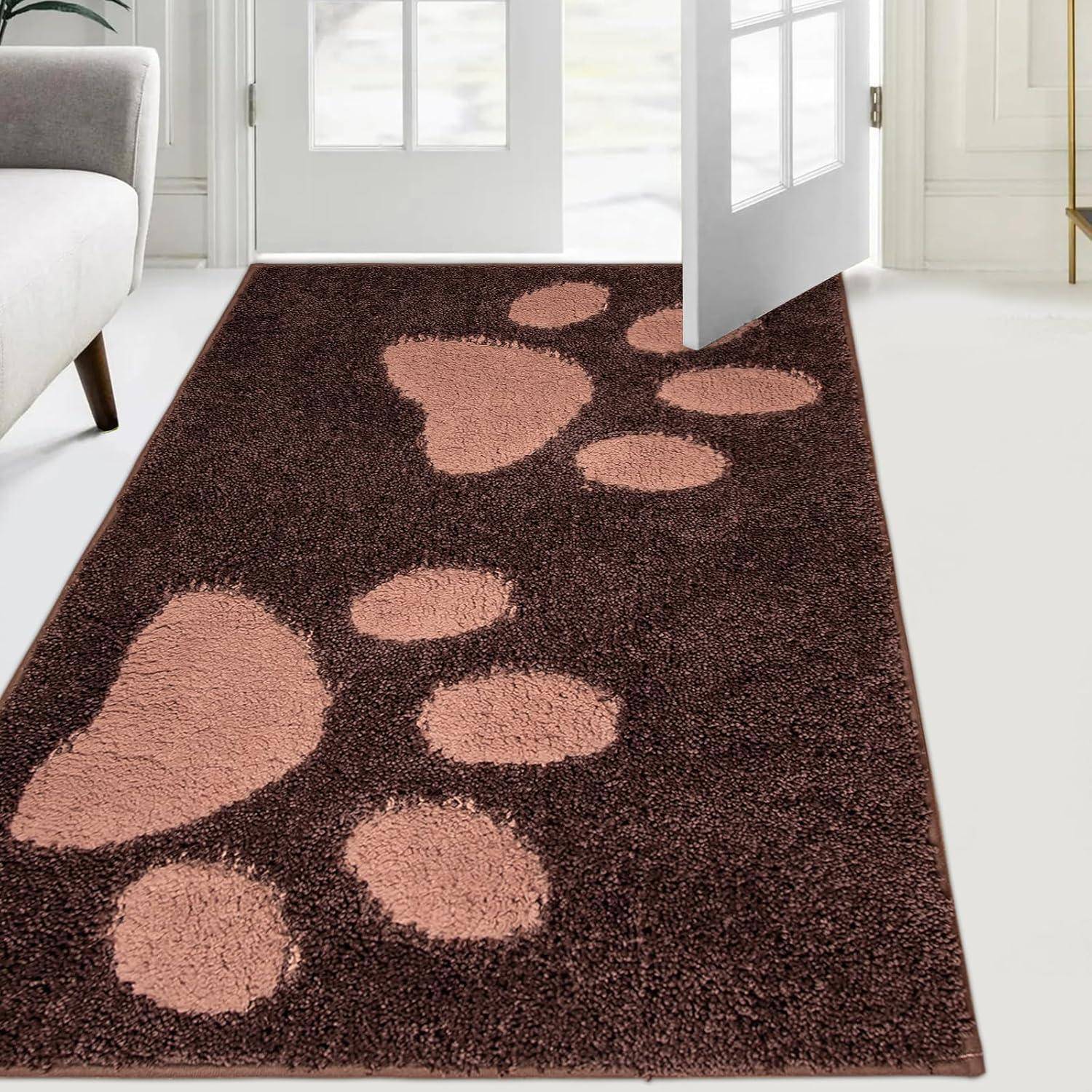 Schmutzfangmatte Fußmatte waschbar Braun 84 x 150 cm (Rechteckig)