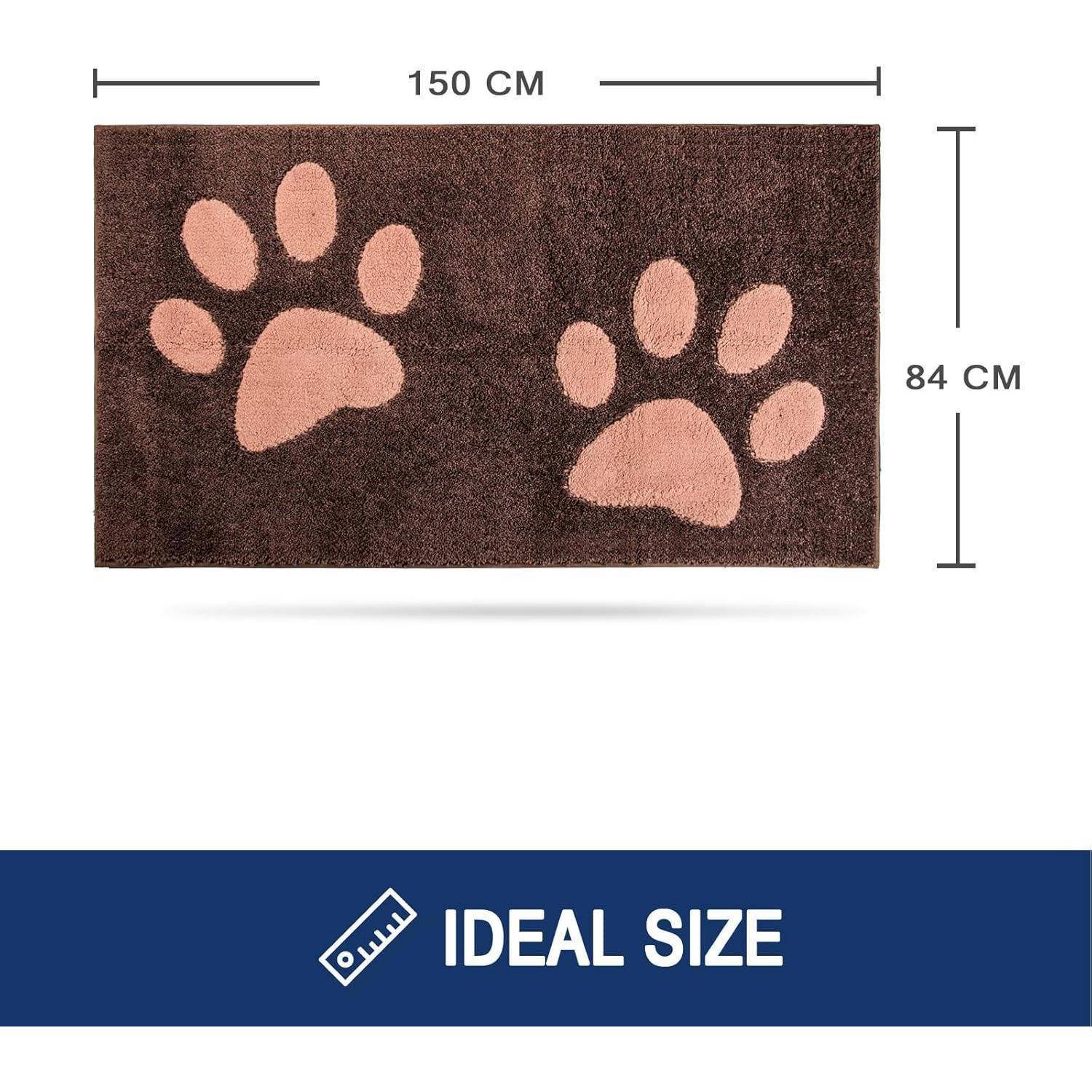 Schmutzfangmatte Fußmatte waschbar Braun 84 x 150 cm (Rechteckig)