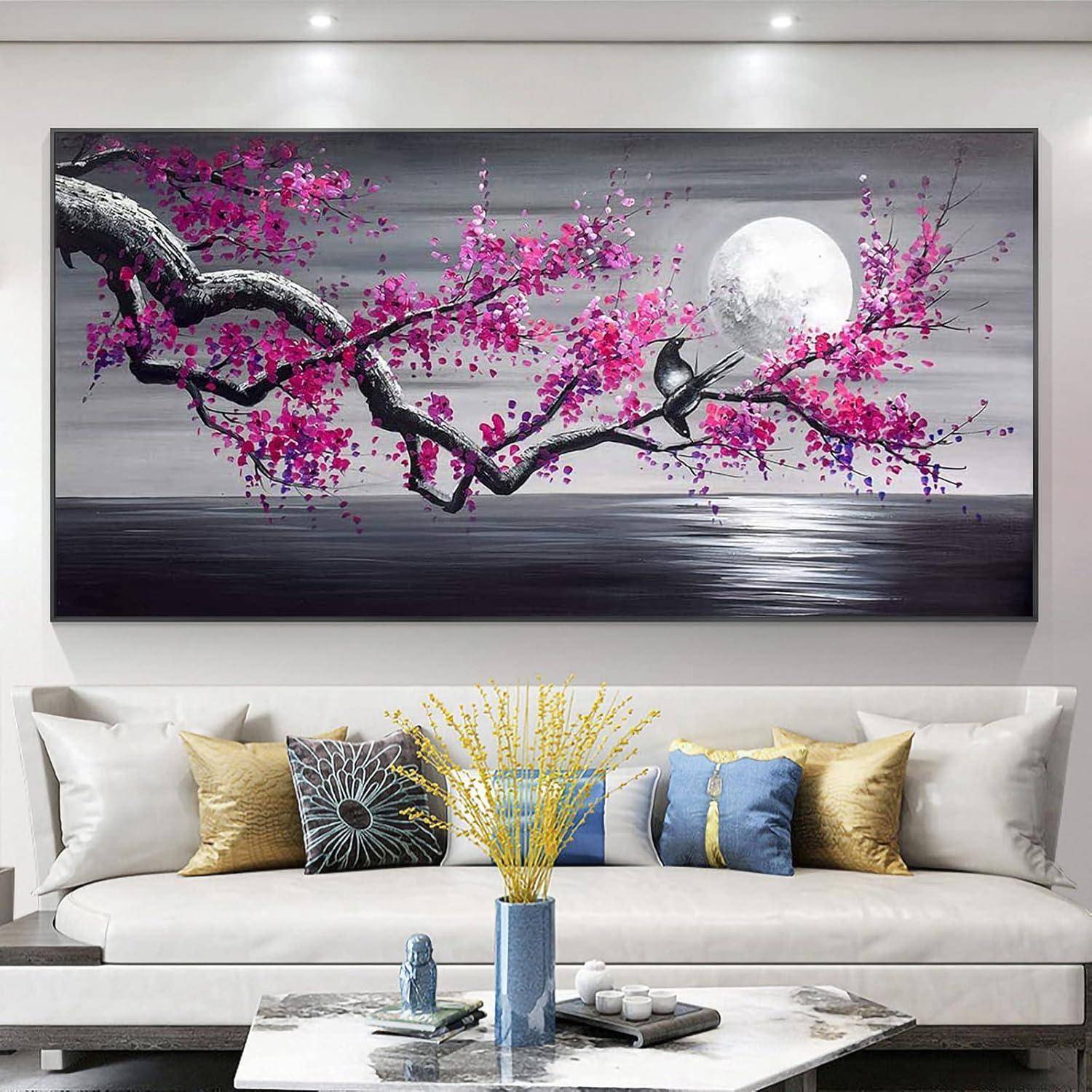 Diamond Painting Set Blumen Lila XXL Wandkunst 5D DIY Diamant Malerei