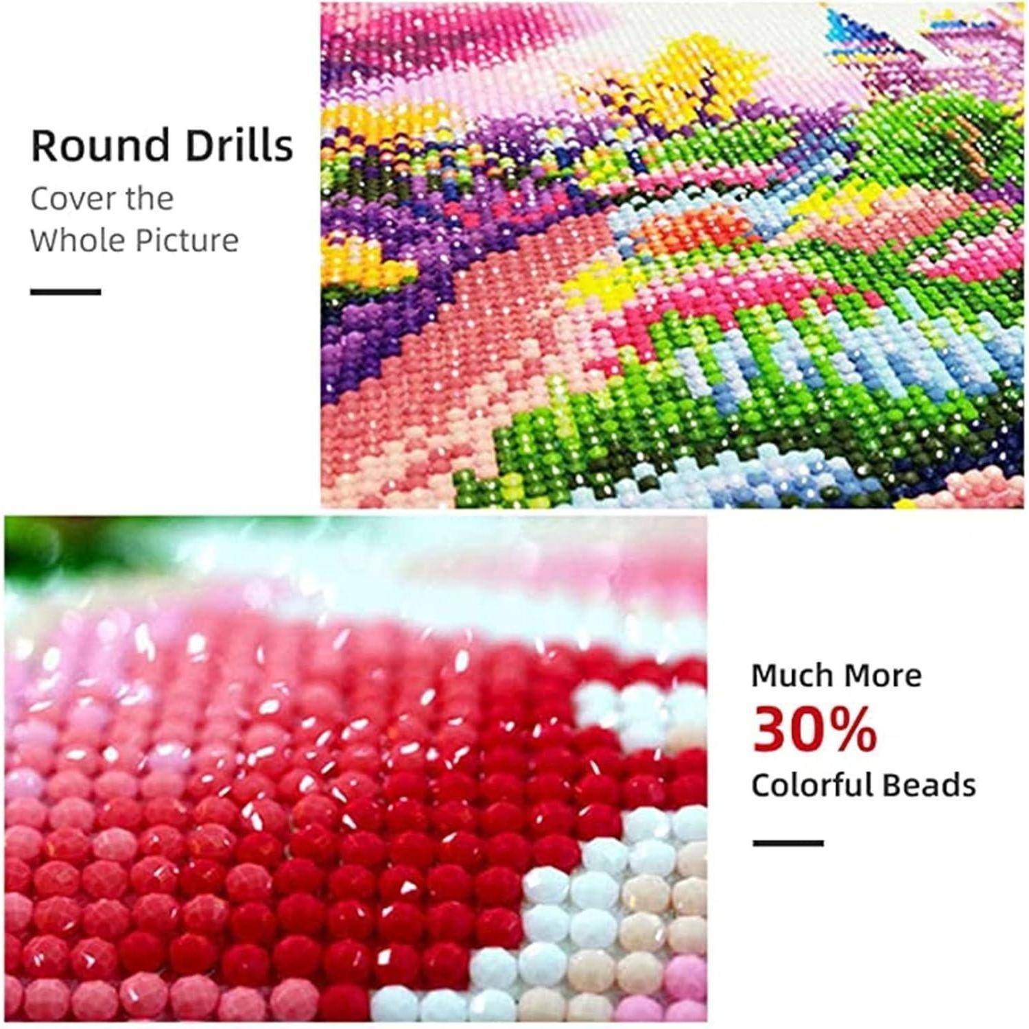 Diamond Painting Set Blumen Lila XXL Wandkunst 5D DIY Diamant Malerei