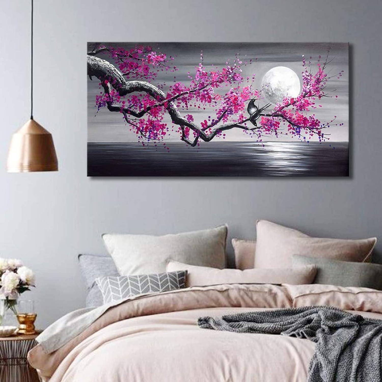 Diamond Painting Set Blumen Lila XXL Wandkunst 5D DIY Diamant Malerei
