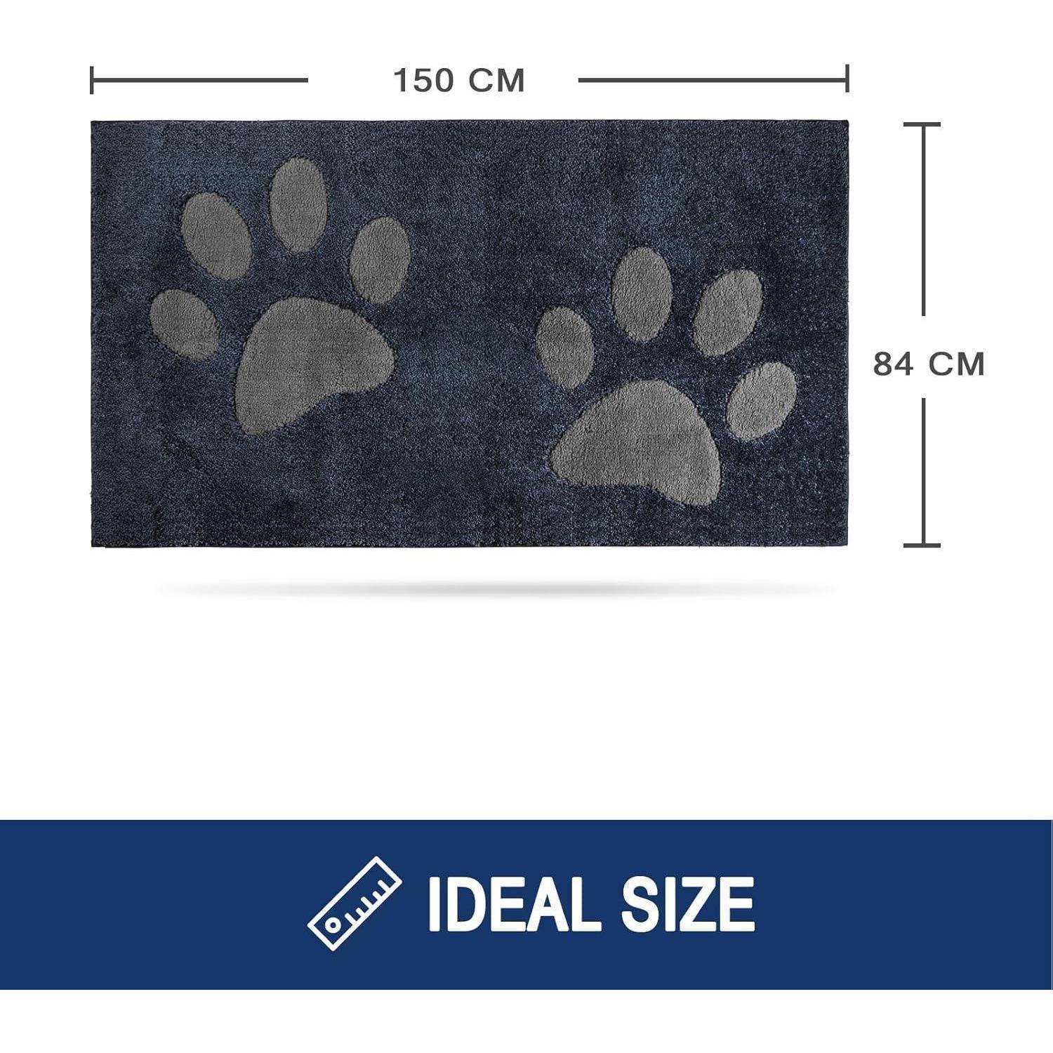 Schmutzfangmatte waschbar rutschfest Dunkelblau 84 x 150 cm Rechteckig