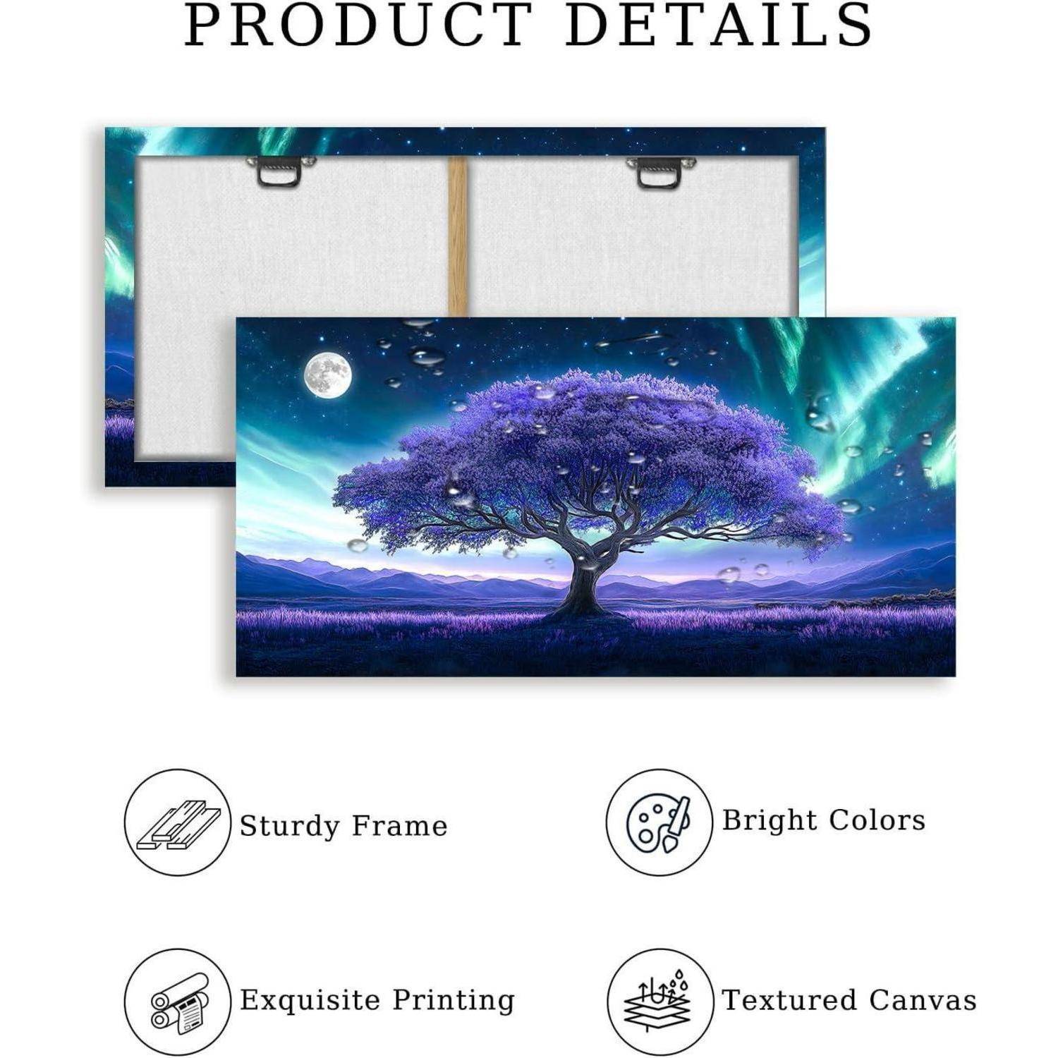 Wandbild Leinwand Lila Fantasiebaum Heiliger Baum 146L x 73B cm