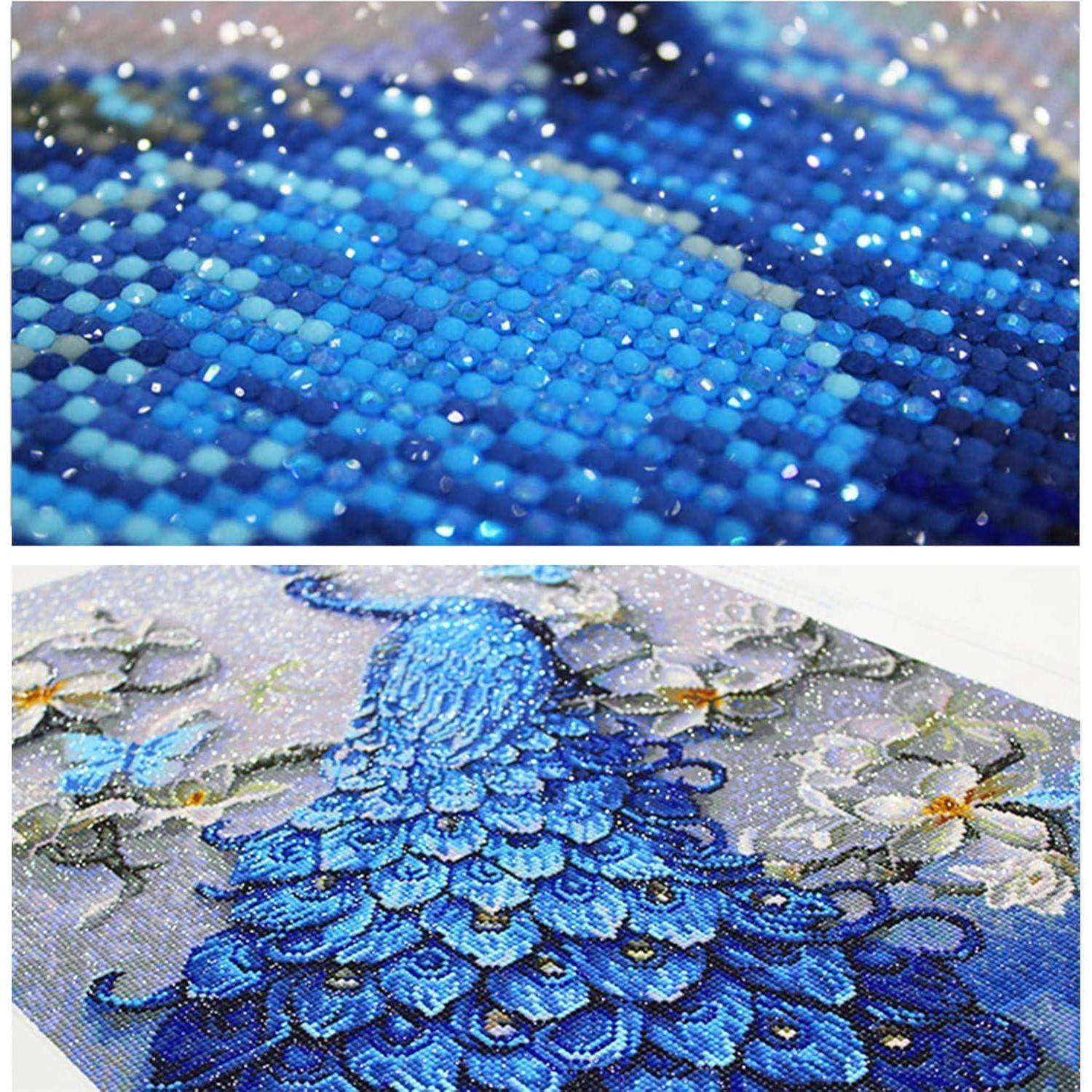 5D Diamond Painting Set Pfau XXL Full Drill Wanddekoration 90x40cm