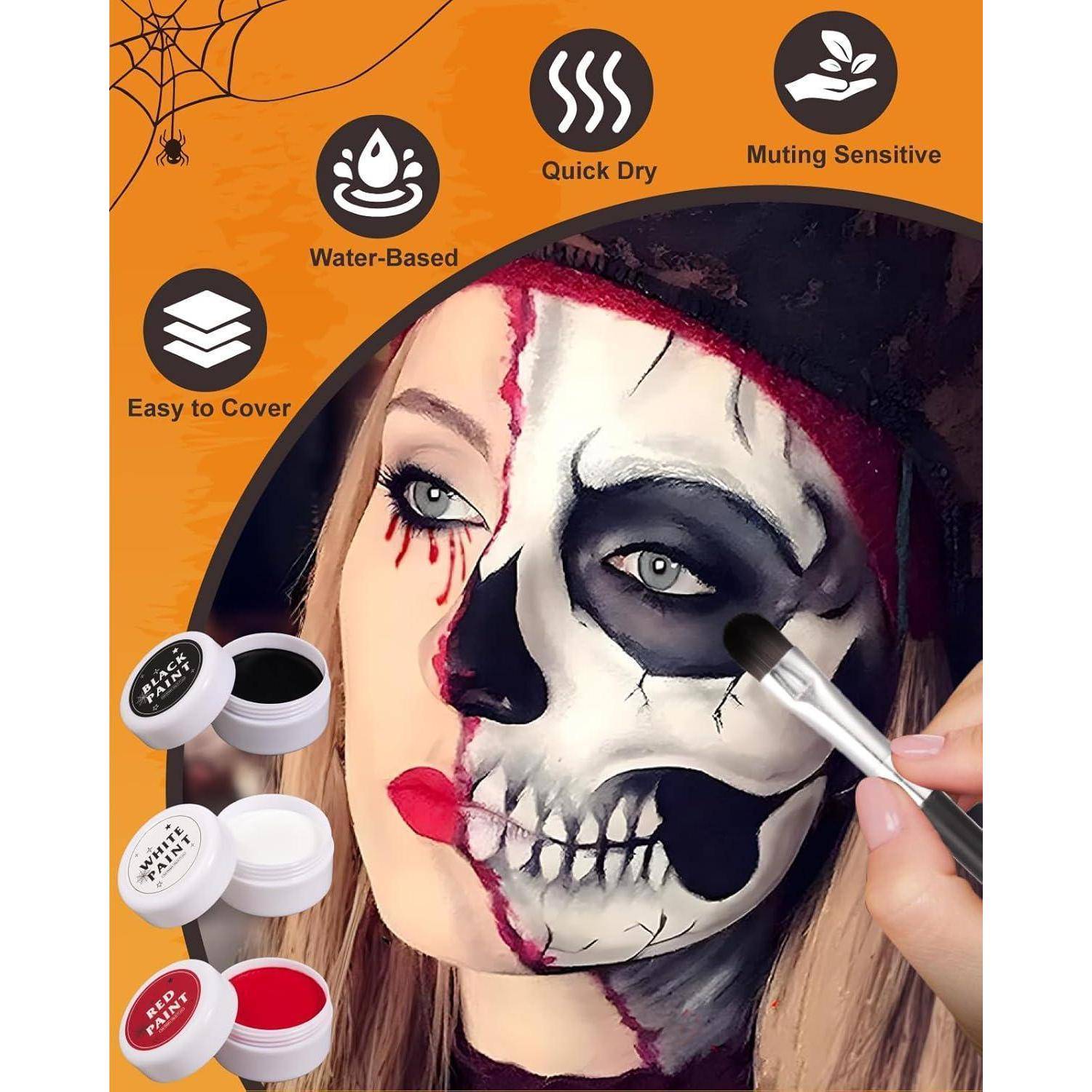 Schminke Halloween Kunstblut Facepaint Zombies Vampire 18 Stück