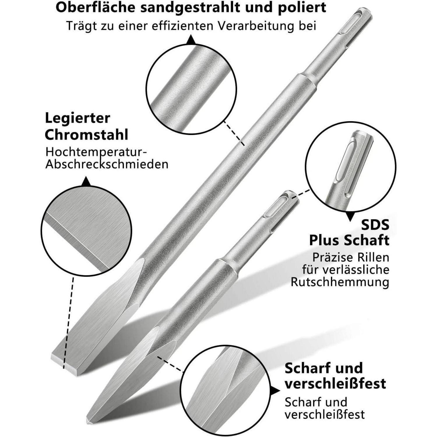 Meißelset SDS Plus 6tlg Flachmeißel Breitmeißel Spitzmeißel Variable