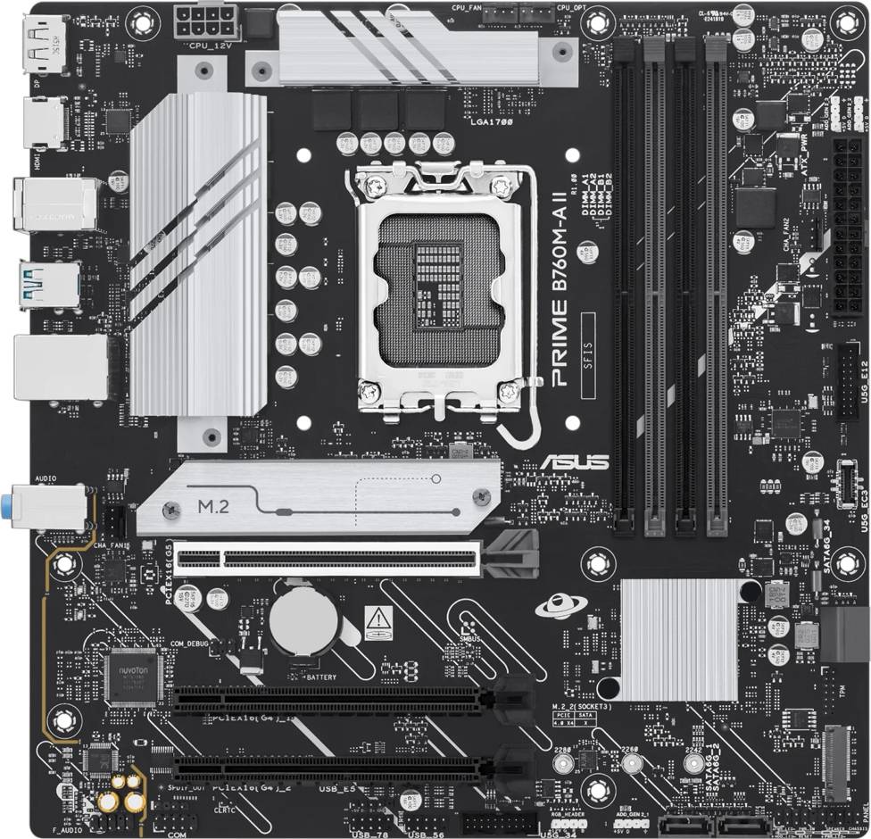 ASUS Mainboard PRIME B760M-A II-CSM micro-ATX Sockel 1700 DDR5 Retail