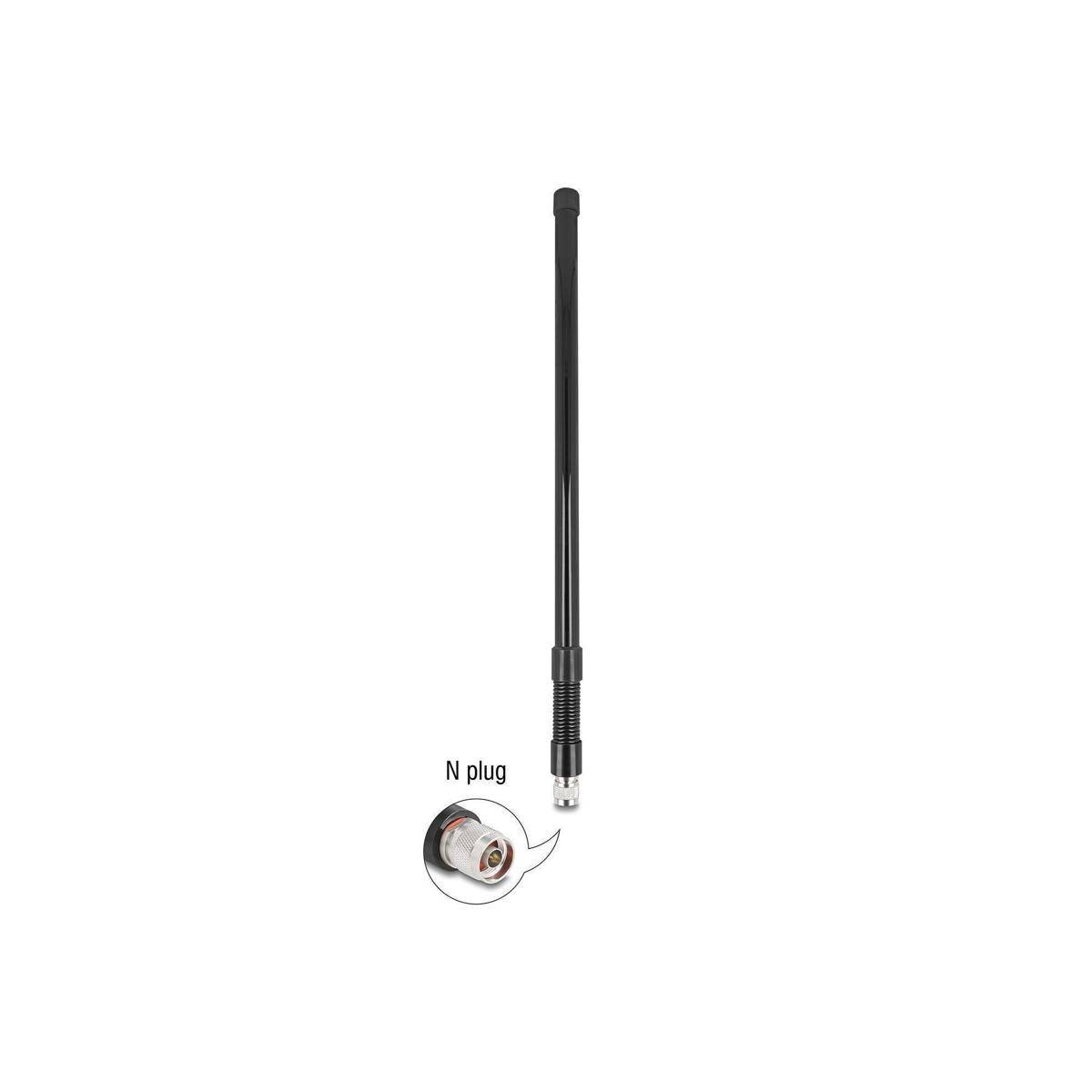 Delock WiFi 5,8 GHz Antenne N Stecker 7 dBi omnidirektional mit Stahlfeder schwa