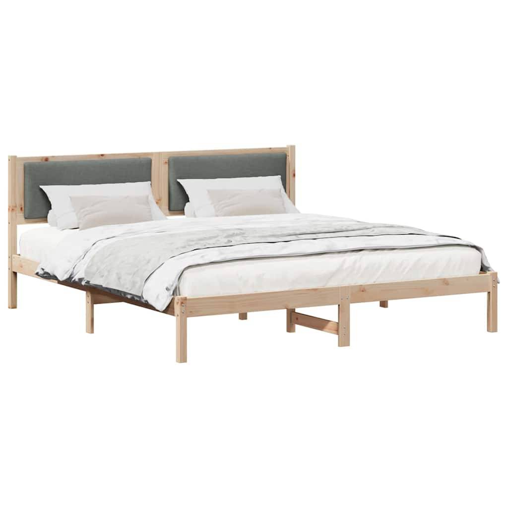 vidaXL Bettrahmen Dunkelgrau 180 x 200 cm Massives Kiefernholz