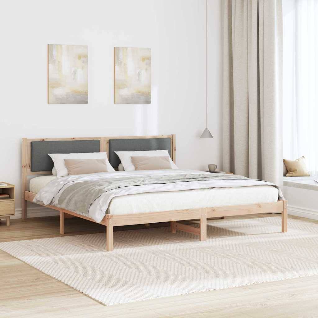 vidaXL Bettrahmen Dunkelgrau 180 x 200 cm Massives Kiefernholz