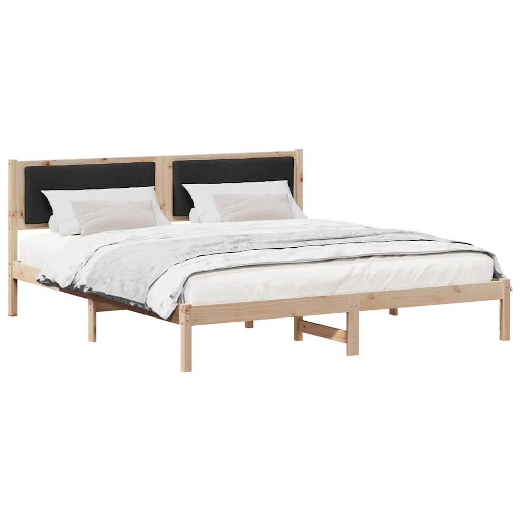 vidaXL Bettrahmen Schwarz 180 x 200 cm Massives Kiefernholz