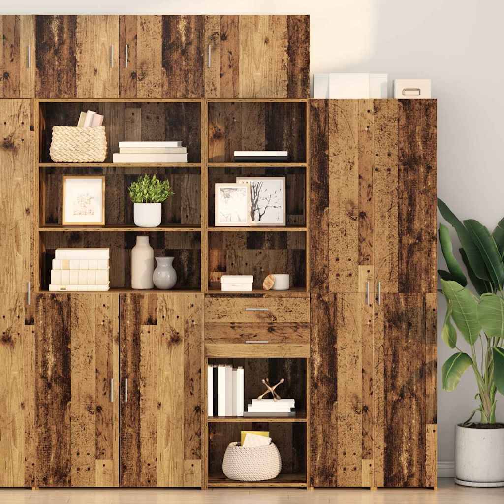 vidaXL Highboard Altholz 50 x 42,5 x 185 cm Holzwerkstoff