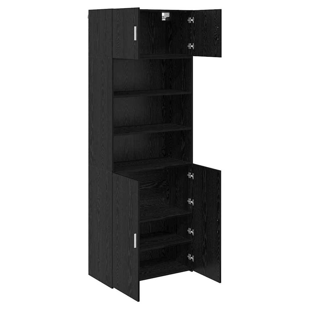 vidaXL Aufbewahrungsschrank Schwarz Eichen-Optik 80 x 42,5 x 225 cm