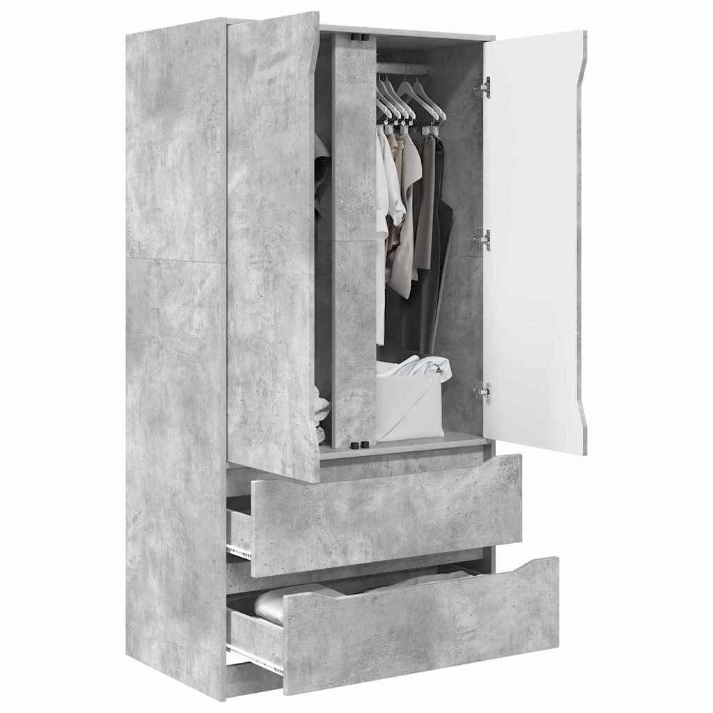 vidaXL Kleiderschrank Betongrau 79,5 x 49 x 156 cm Holzwerkstoff