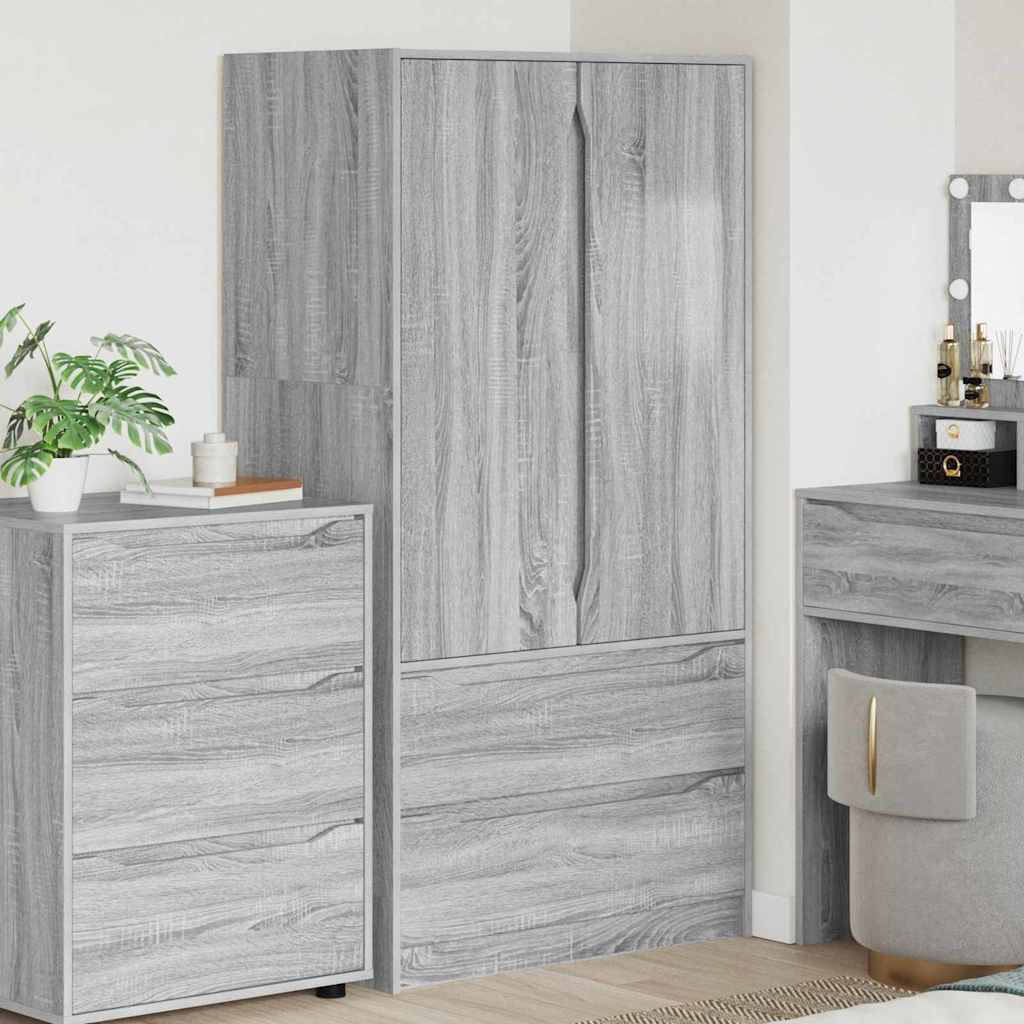 vidaXL Kleiderschrank Graues Sonoma 79,5 x 49 x 156 cm Holzwerkstoff