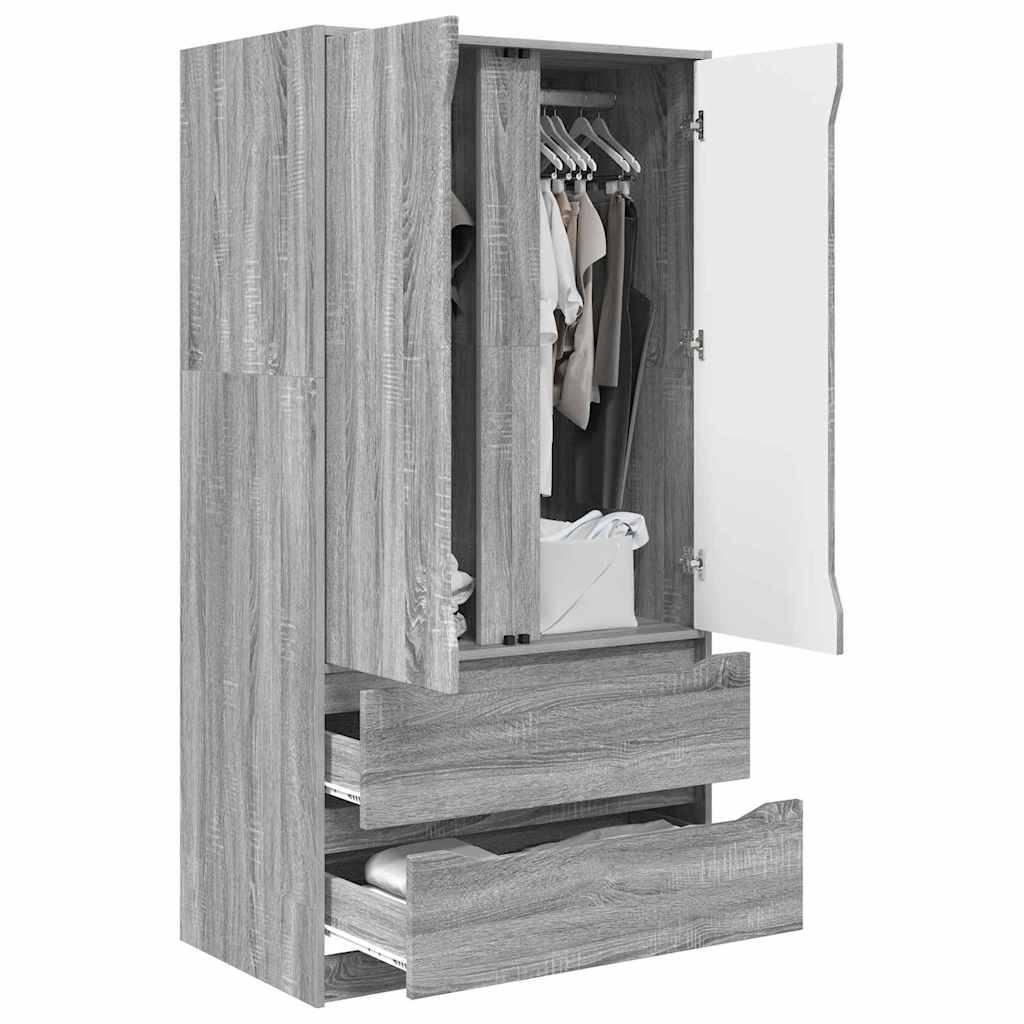 vidaXL Kleiderschrank Graues Sonoma 79,5 x 49 x 156 cm Holzwerkstoff