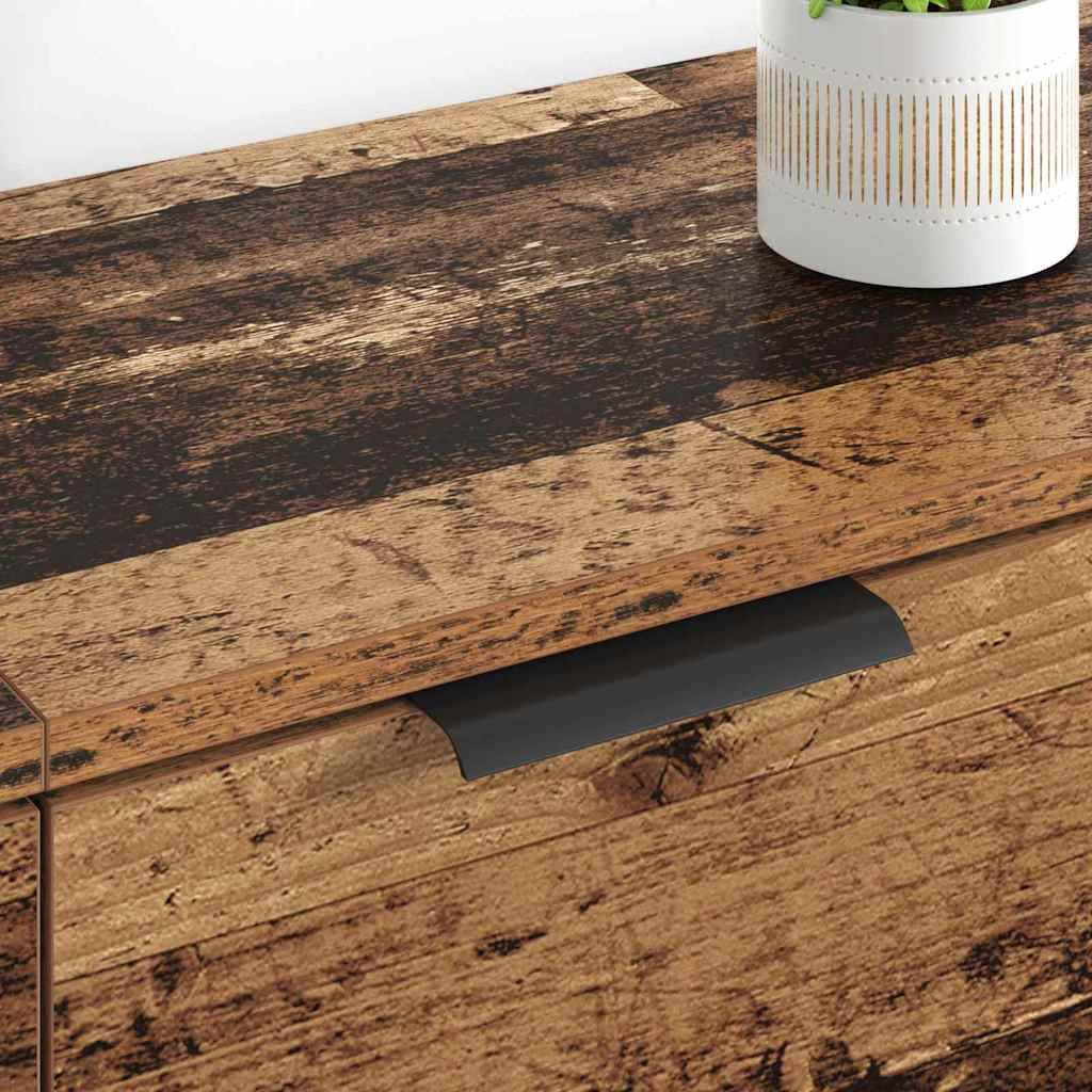 Rustikale Holztischoberfläche mit einer kleinen Topfpflanze in einem weiß-goldenen Topf, platziert in einer hellen, minimalistischen Umgebung.