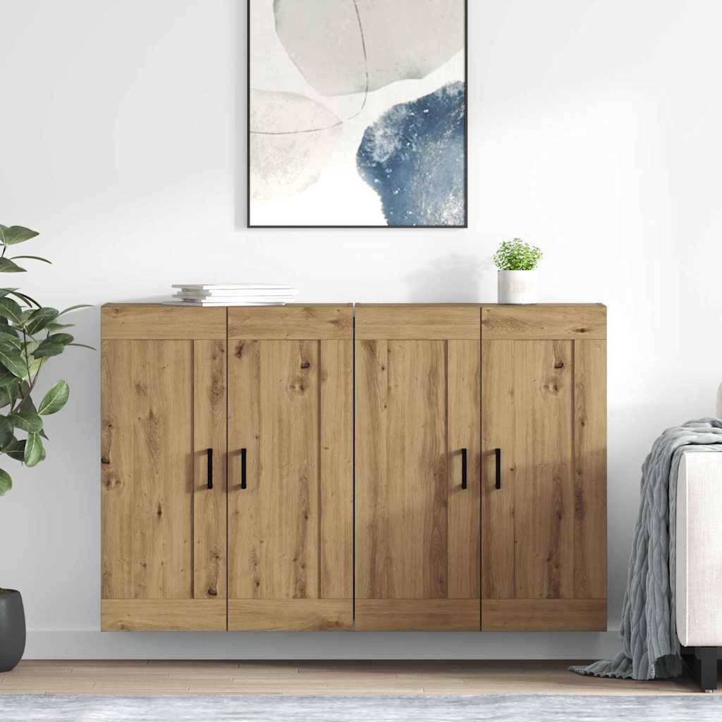 vidaXL Wandmontierter Schrank 2 pcs Artisan-Eiche 69,5 x 34 x 90 cm