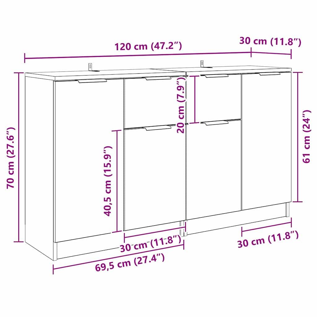 Eine Skizze der Abmessungen eines Schranks: Breite 120 cm (47,2