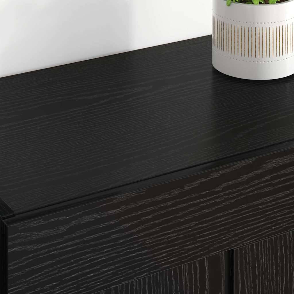 vidaXL Wandmontierter Schrank 2 pcs Schwarz Eichen-Optik Holzwerkstoff