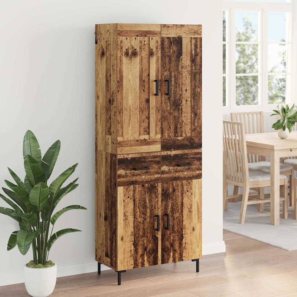vidaXL Highboard mit Schubladen 2 pcs Altholz Holzwerkstoff
