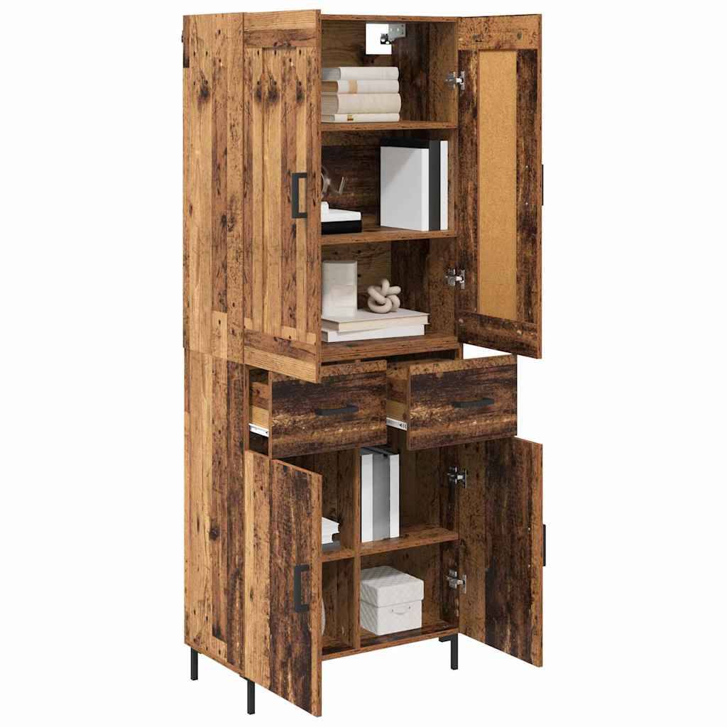 vidaXL Highboard mit Schubladen 2 pcs Altholz Holzwerkstoff