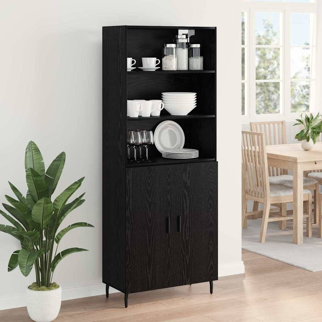 vidaXL Highboard Schwarz Eichen-Optik 69,5 x 34 x 180 cm
