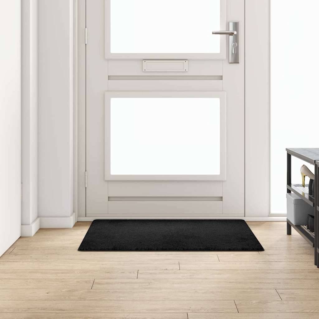 vidaXL Teppichläufer Schwarz 100 x 100 cm 100% Polypropylen Tuft