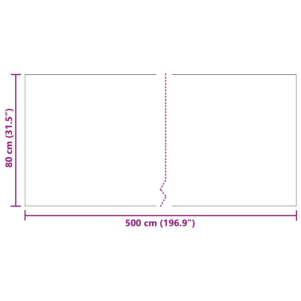 Abmessungen eines rechteckigen Objekts: 500 cm (196,9 Zoll) in der Breite und 80 cm (31,5 Zoll) in der Höhe.