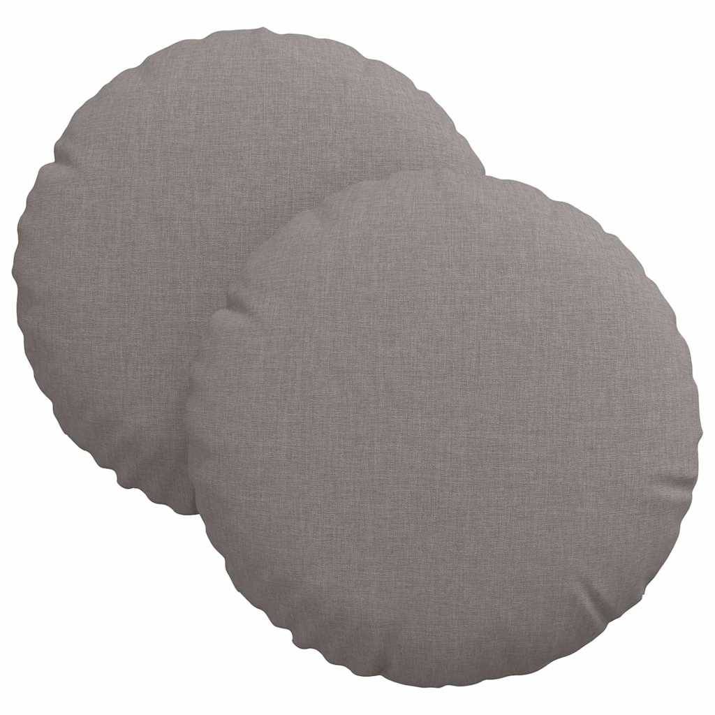vidaXL Sitzkissen 2 pcs Taupe Ø30 x 13 cm Stoff