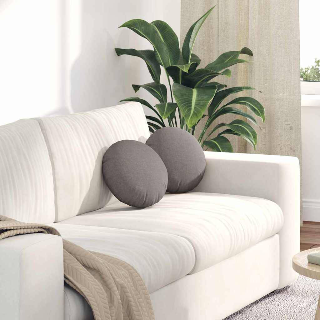 vidaXL Sitzkissen 2 pcs Taupe Ø30 x 13 cm Stoff