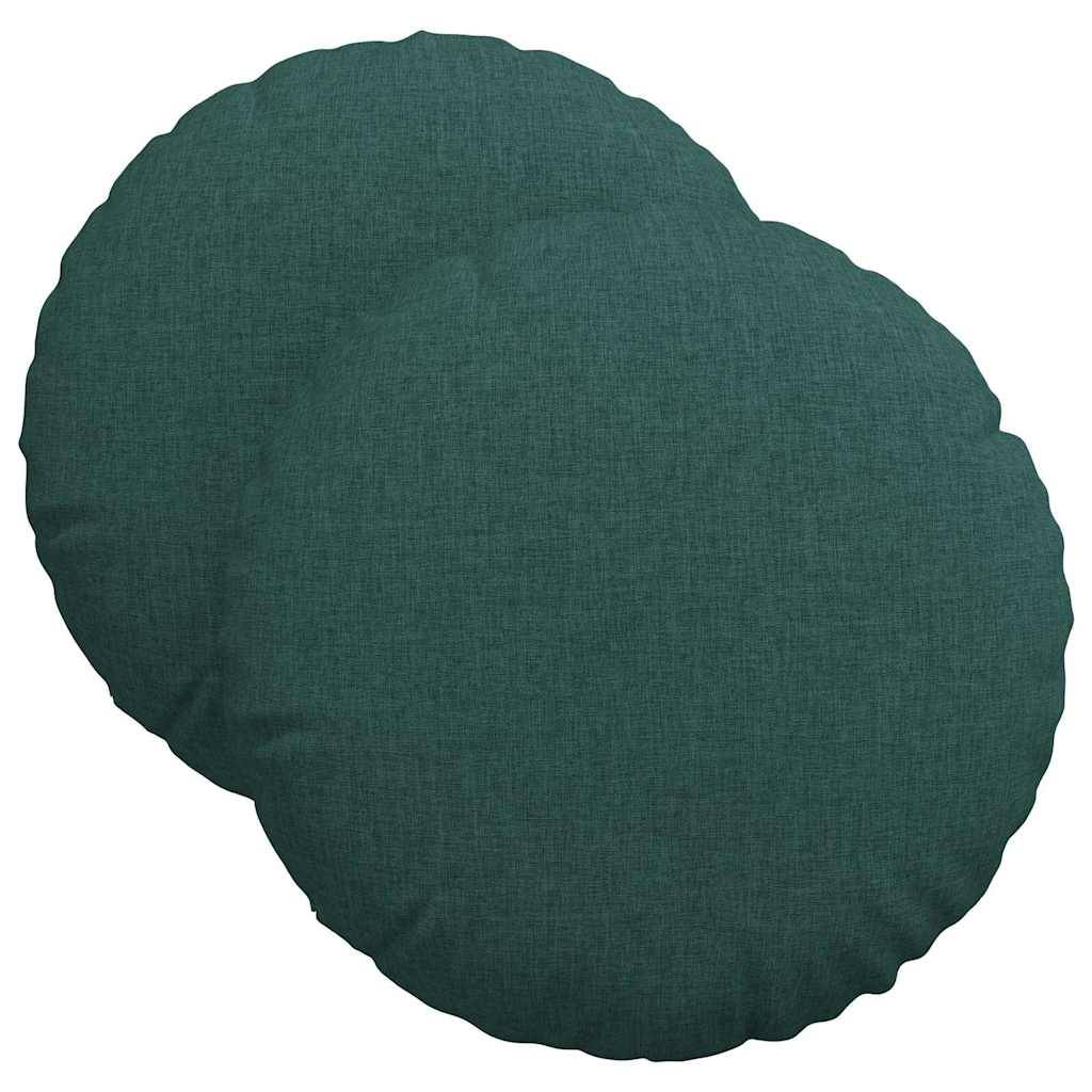 vidaXL Sitzkissen 2 pcs Dunkelgrün Ø40 x 13 cm Stoff