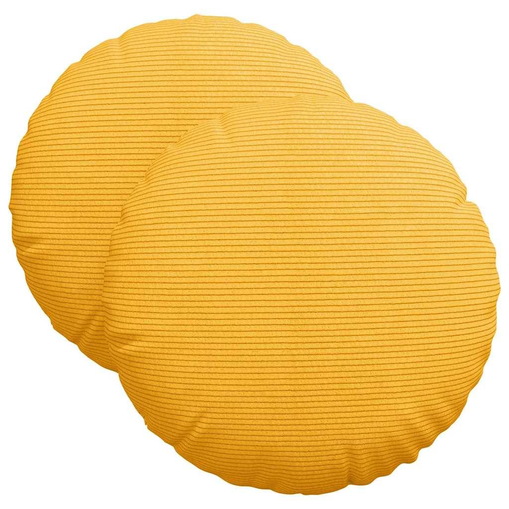 vidaXL Sitzkissen 2 pcs Helles Gelb Ø 40 cm Cordstoff