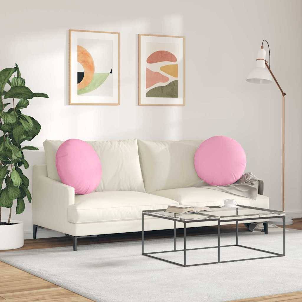 vidaXL Sitzkissen 2 pcs Rosa Ø50 x 19 cm Stoff