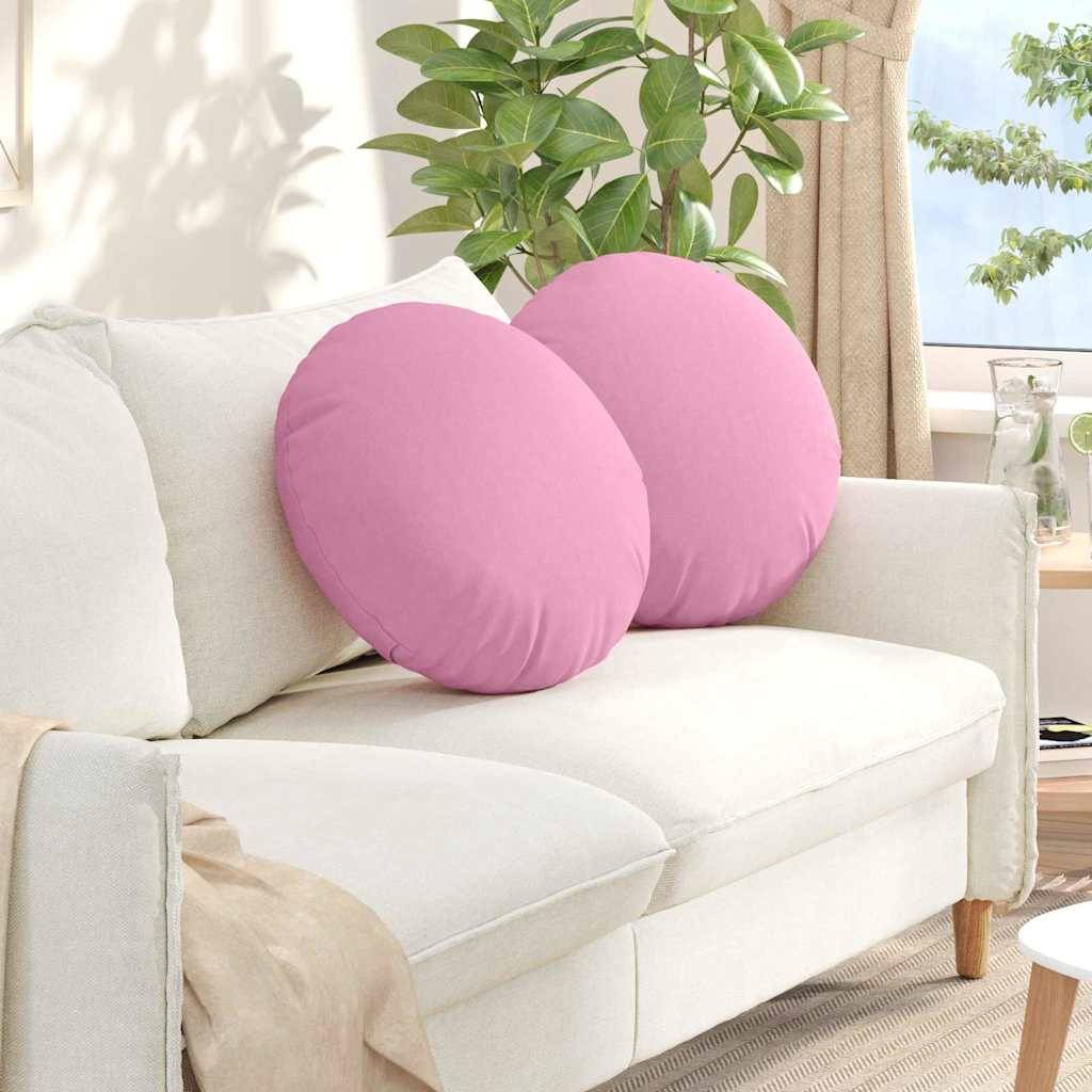 vidaXL Sitzkissen 2 pcs Rosa Ø50 x 19 cm Stoff