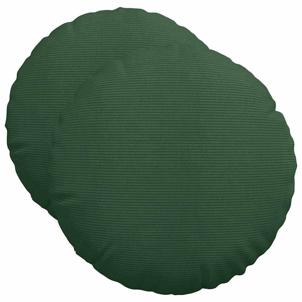 vidaXL Sitzkissen 2 pcs Dunkelgrün Ø50 x 19 cm Cordstoff