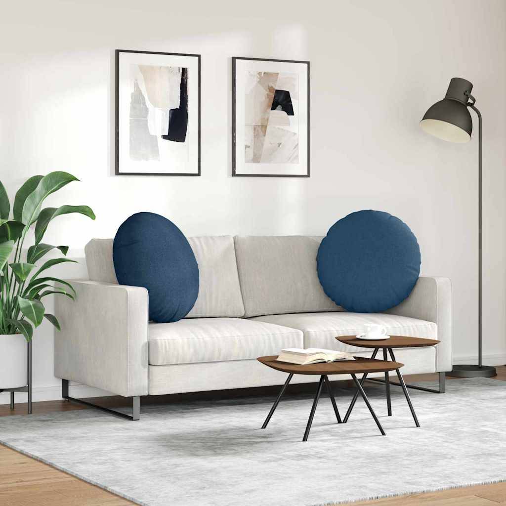 vidaXL Sitzkissen 2 pcs Blau Ø80 x 29 cm Stoff