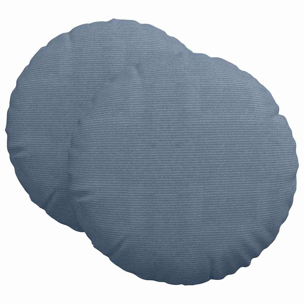 vidaXL Sitzkissen 2 pcs Blau Ø 80 cm Cordstoff