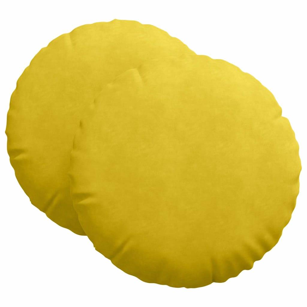 vidaXL Sitzkissen 2 pcs Gelb Ø60 x 21 cm Samt