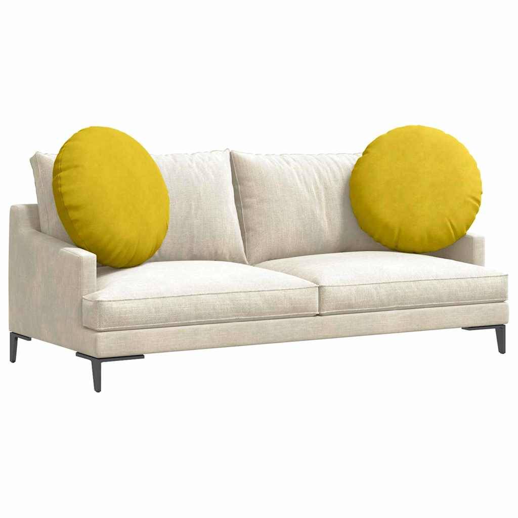 vidaXL Sitzkissen 2 pcs Gelb Ø60 x 21 cm Samt
